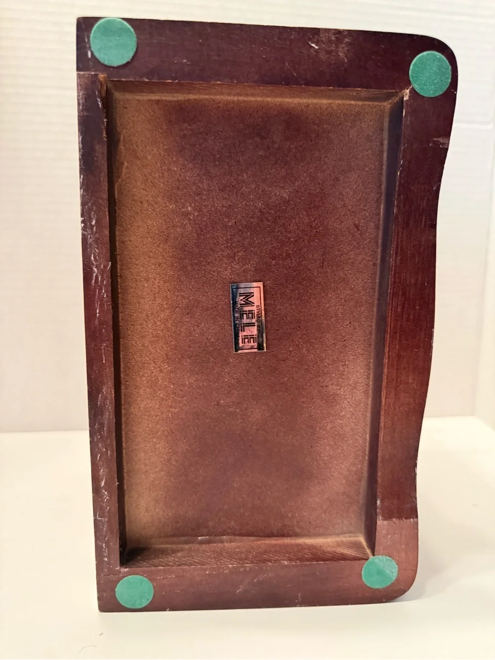 Vintage Styled by Mele Wooden Musical Jewelry Box Velvet Lining Cherry Finish